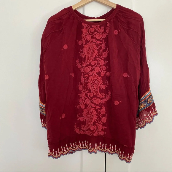 Johnny Was - Nasiba 3/4-Sleeve Embroidered Blouse - Picture 8 of 11